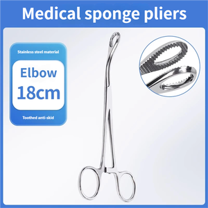 Y tế thép không gỉ Sponge Kìm hình bầu dục Kìm Sponge kìm thẳng đầu khuỷu tay răng tròn Kìm vòng kìm - Product Image 5