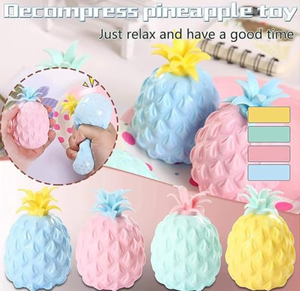 Vente en gros usine : Balles anti-stress ananas pour adultes, jouets à presser en forme de fruit, jouets squishy en gel anti-stress, jouets de décompression - Product Image 5