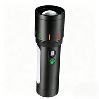 Linterna Láser Blanca de Aleación de Aluminio con Zoom Huizon, Resistente al Agua IP44, 1000 Lúmenes, 38650, Recargable Tipo C, Haz Ajustable, RGB