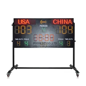 דיגיטלי אלקטרוני כדורסל לוח תוצאות משמש led כדורסל לוח תוצאות עם shot שעון