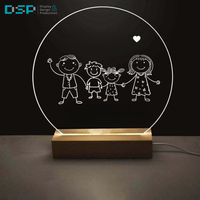 Bande acrylique de haute qualité émettant de la lumière de l'usine DSP Vietnam avec base, tableau d'affichage d'image de papeterie de bureau