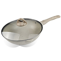 Poêle à frire profonde en aluminium antiadhésif de grande capacité de 30 cm pour cuisinière à induction et à gaz