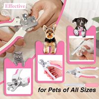 Kit de toilettage pour chat et petit chien en plastique, 7 pièces, facile à utiliser, avec brosse, peigne, coupe-ongles, brosse à dents et peigne anti-poils