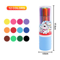 Foska pratique pour transporter le paquet de tambour 12 24 couleurs stylos de peinture acrylique pour l'écriture créative Bullet Journaling et étudiants