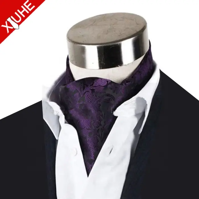 Cravate 100% Polyester à motifs floraux pour hommes, accessoire Floral tissé violet