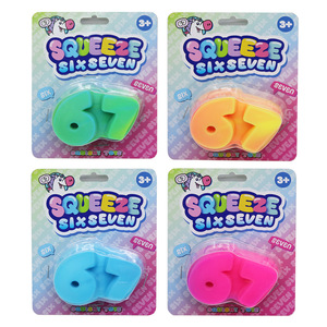 Juguete Elástico Antiestrés Número 67 de Maltosa Bicolor para Niñas y Niños, Nuevo Juguete Blandito - Product Image 2