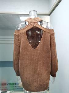 Maglione da Donna Autunno 2022 con Schiena Scoperta, Lavorato a Maglia, Spalle Scoperte, Maniche Lunghe, Moda Femminile B806 - Product Image 6