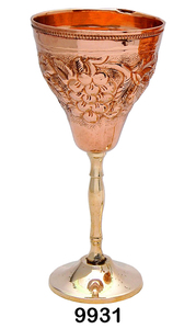แก้วไวน์ทองแดงเคลือบเงาพร้อมฐานทองเหลือง,แก้วดีไซน์นูนทองแดงคุณภาพสูงสำหรับบาร์และรีสอร์ท - Product Image 3