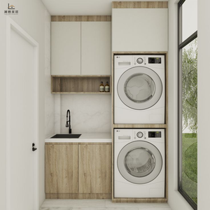 Mueble de Lavadero Ecológico Personalizado con Fregadero, Diseño Moderno, Juego de <span class=keywords><strong>Armario</strong></span> <span class=keywords><strong>para</strong></span> Lavandería con 5 Años de Garantía - Product Image 5