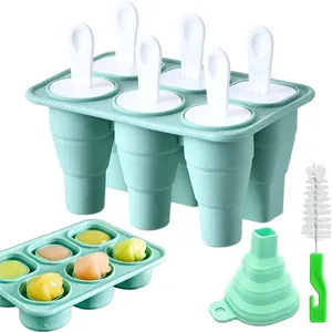 Moules à popsicle silicone pour enfants petits moules à popsicle en silicone fabricant de glace à la glace nouveautés 6 pièces modèles de glace en silicone