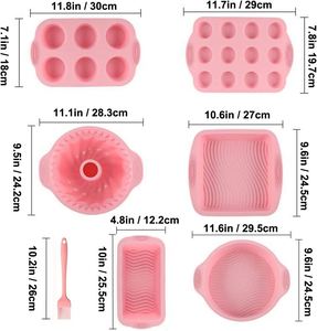 Ensemble de moules à pâtisserie antiadhésifs de qualité alimentaire sans BPA, résistants à la chaleur, kit économique avec brosse en silicone - Product Image 2
