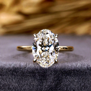Anillo de Compromiso con Diamante Ovalado de 3 Quilates Cultivado en Laboratorio, Certificado por IGI, Oro de 14K, Anillo de Boda Clásico Solitario - Product Image 1
