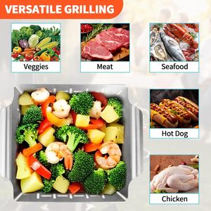 Stainless Steel Long Handle Foldable <b>Baking</b> Utensil <b>Kit</b>-Portable Multi-Function Reusable Heat Resistant Easily Cleaned - Product Image 3
