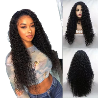 Perruque Lace Front Africaine Pas Chère, Longue, Bouclée, Volumineuse, Ondulée, Anti-Chute, Sans Nœuds, Douce et Brillante, Demi-Perruque pour Femmes Noires, Vente en Gros
