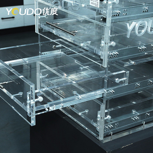 YOUDO ekstensi bawah 300mm rel laci Conceal Slide 2-flop Thumb Lock pelari penutup sendiri Penggunaan dapur furnitur - Product Image 6