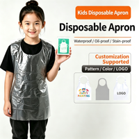 Bavoir jetable pour enfants en PE, imperméable, résistant à l'huile, en plastique épaissi, avec logo personnalisé pour la cuisine, le barbecue, les fêtes