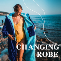 Parka de bain avec capuche, robe de change imperméable à séchage rapide, manteau chaud, poncho de surf pour les sports nautiques, la plage et la piscine