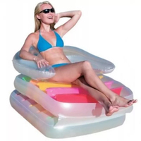 Chaise longue gonflable pliable 2 en 1 pour piscine, lit flottant aquatique, flotteur de natation, lilo avec appui-tête pour adultes et enfants, plage d'été