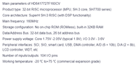 Microcontrôleur 32 bits HD6417727F160CV, processeur SH3-DSP, interface AFE