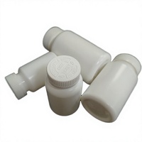 Bouteilles à pilules en HDPE blanc à large ouverture avec bouchon à vis, contenants en plastique pour médicaments, emballage personnalisé avec étiquette
