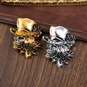 Fashion Motorcycle Biker Brooches Halloween Skull <b>Pin</b> Punk Skeleton <b>Badge</b> Gothic Brooch for Jewelry Accessory Gifts Wholesale - Product Image 4