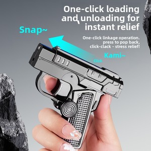 TH651 <span class=keywords><strong>Briquet</strong></span> créatif pliable et déformable en forme <span class=keywords><strong>de</strong></span> pistolet, avec lumière laser et fonction gyroscopique <span class=keywords><strong>de</strong></span> décompression, alimenté au butane, design moderne et minimaliste - Product Image 4