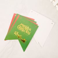Joyeux Noël – Guirlande en papier rouge et vert, écologique, imperméable et durable pour décorations de fête et de maison, lanterne bougeoir
