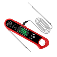 Termometer daging elektronik Digital XIUDA DA-710S, pemeriksaan ganda grosir dengan kawat untuk BBQ, Oven rumah tangga, bahan plastik