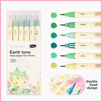 30 colores, estilo chino tradicional, rotuladores de doble punta con pincel suave, a base de agua, para estudiantes, dibujo, logotipo personalizado