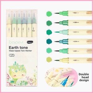 30 couleurs, style chinois traditionnel, stylo pinceau double pointe, marqueurs à l'eau pour étudiants, dessin, logo personnalisé - Product Image 4