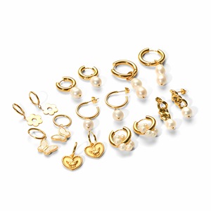 Clip-On <b>Earrings</b> Stainless Steel Gold Plated Pearl Butterfly Heart Flower Chain Geometric For Women Fashion <b>Cuff</b> <b>Earrings</b> - Product Image 5