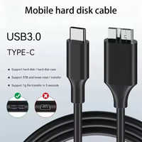 1FT Type C USB 3.1 vers Micro B Câble 5Gbps Vitesse Disque dur externe pour IPhone16 Seagate WD Westgate My Passport Mac Noir
