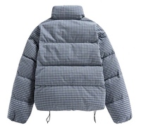Veste en peluche remplie imperméable à l'eau motif à carreaux personnalisé rétro écologique bouton de fermeture éclair de haute qualité service OEM XL hiver
