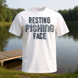 Camiseta de verano Resting Fishing Face para hombres y mujeres, ropa informal - Product Image 3