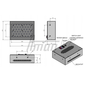 Sistema de curado LED UV 365nm/395nm/405nm Metal 200W-400W Lámpara de curado portátil para fabricación electrónica 180*100mm - Product Image 5