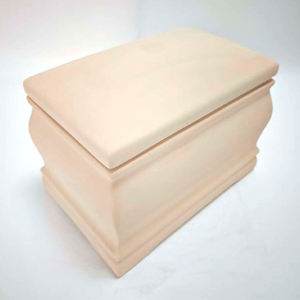 Urna Funeraria Ecologica Biodegradabile in Argilla Caolino Qianrui, Urna a Forma di Bara Beige per Ceneri di Animali Domestici e Neonati - Product Image 4