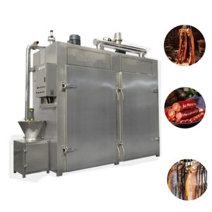 Fumoir en acier inoxydable avec chariot et grille pour la fumée des saucisses et des viandes séchées - Product Image 1
