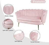 Sofa de salon moderne à deux places en tissu Ensembles de salon sectionnels fantaisie pour atelier à domicile Villa Park Refroidissement à bas prix inclus
