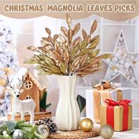 Guirlande de Noël en feuilles d'or à 6 feuilles, décoration artificielle scintillante pour fête, article décoratif