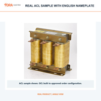 Réacteur de sortie série YORA OCL 800A 315kW, chute de tension 1%, classe d'isolation H, imprégnation sous vide pour automatisation industrielle VFD