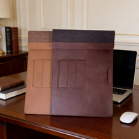 Pochette pour ordinateur portable 4-en-1 de 16 pouces en cuir PU de luxe, anti-rayures, avec recharge sans fil, couleurs personnalisables pour cadeaux promotionnels de bureau