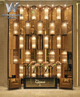 Paravent de séparation en métal de luxe au design personnalisé pour la décoration des halls d'hôtel, séparateur en acier inoxydable, panneau de cloison en métal