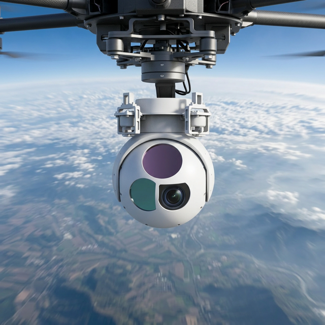 Triple Sensor 30X Zoom 640x512 EO IR Thermal UAV Gimbal Payload With LRF Laser AI Tracking 3-Axis Drone Pod Camera
