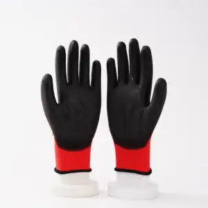 HPPE EN388 4443 level 5 ISO C anti cut protection safety gloves PU coated cut resistant work gloves
