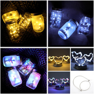Luces Solares para Tapas de Frascos Mason, Luces LED de Alambre de Cobre en Forma de Corazón, Guirnalda de Luces Impermeable para Exteriores, Lámpara de Botella de Hadas - Product Image 3