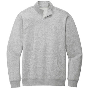 Sweat-shirt d'hiver chaud à col zippé uni, en tissu polaire épais de haute qualité, directement de l'usine, pour hommes - Product Image 2