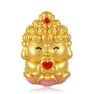 Customizable luxury micro-hard <b>gold</b> high-end <b>gold</b> jewelry <b>24k</b> pure <b>gold</b> Buddha-shaped <b>bracelet</b> beaded - Product Image 1