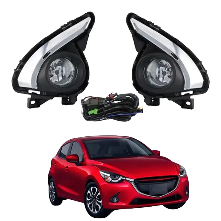 Front Fog Light lamp assembly for Mazda 2 DEMIO Hatchback 2014 2015 2016 2017 with switch wire harness