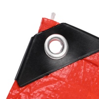 Bâche en PE tissée de haute qualité 240 g/m² toutes saisons, renforcée, rouge, enduite de PE, imperméable et résistante aux déchirures, rouge et bleue