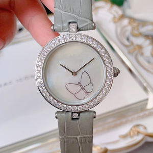 Reloj de Cuarzo de Lujo para Mujer de 36mm con Cristal de Zafiro y Caja de Diamantes Estilo Business Correa de Cuero Genuino - Product Image 3